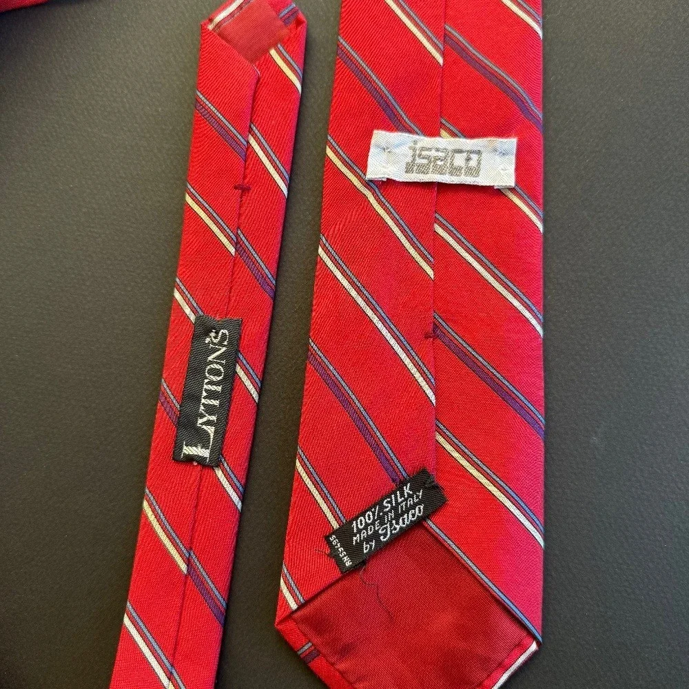 Vintage silk Repp style red, white‎ and blue tie Chicago